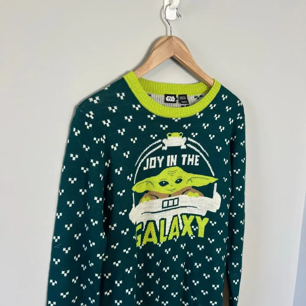 Star Wars Baby Yoda Grogu Joy in the Galaxy Sweater Size Small Men's